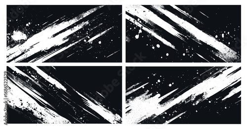 Grunge wild lines with dots 4x pattern for stickers or car wrap design