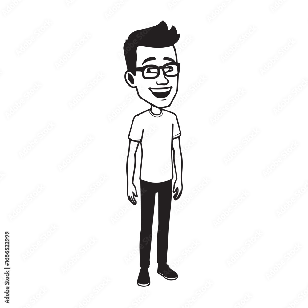 Handsome Man Black and White Illustration Vector Image Male Portrait Fashion Sketch Line Art Design Handsome Man Black and White Illustration Vector Image Male Portrait Fashion Sketch Line Art Design