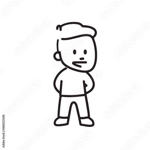 Handsome Man Black and White Illustration Vector Image Male Portrait Fashion Sketch Line Art Design