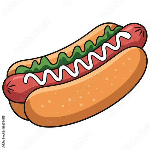 hot dog with mustard