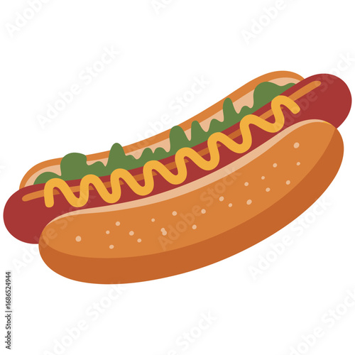hot dog with mustard
