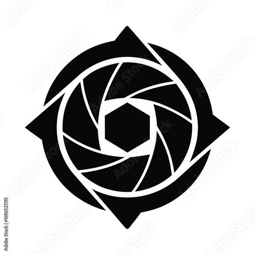Panoramic Camera Rotation Icon Vector Illustration