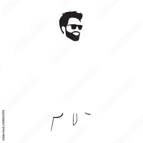 Handsome Man Black and White Illustration Vector Image Male Portrait Fashion Sketch Line Art Design