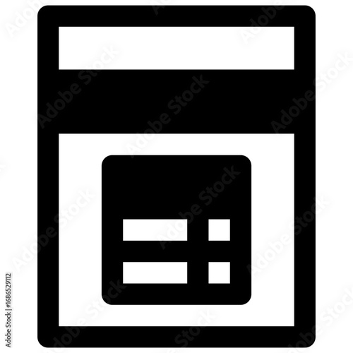 Evidence. Outlined stroke vector icon with black-filled details.