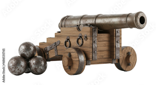 Foto Isolated antique cannon