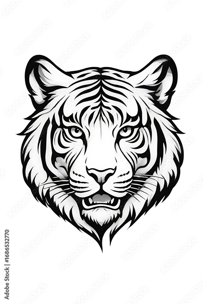 Obraz premium White tiger with black stripes
