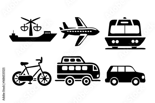 Wallpaper Mural Transportation vector icons set Torontodigital.ca