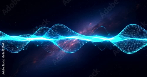Energetic Blue Waveform Visualizer: Mesmerizing Abstract Background Animation Loop