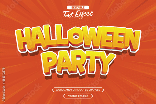 Halloween party editable text effect with comic text style