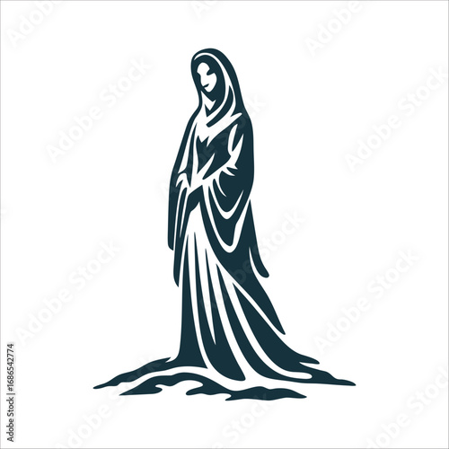 Elegant Emirati Woman Silhouette in Abaya Sheyla Emirati Womens Day Silhouette of a woman in traditional abaya and sheyla headscarf