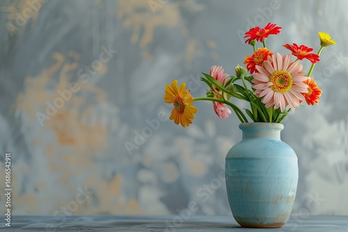 Wallpaper Mural High Quality Picture of Natural Background with Colored Flowers on a Vase Torontodigital.ca
