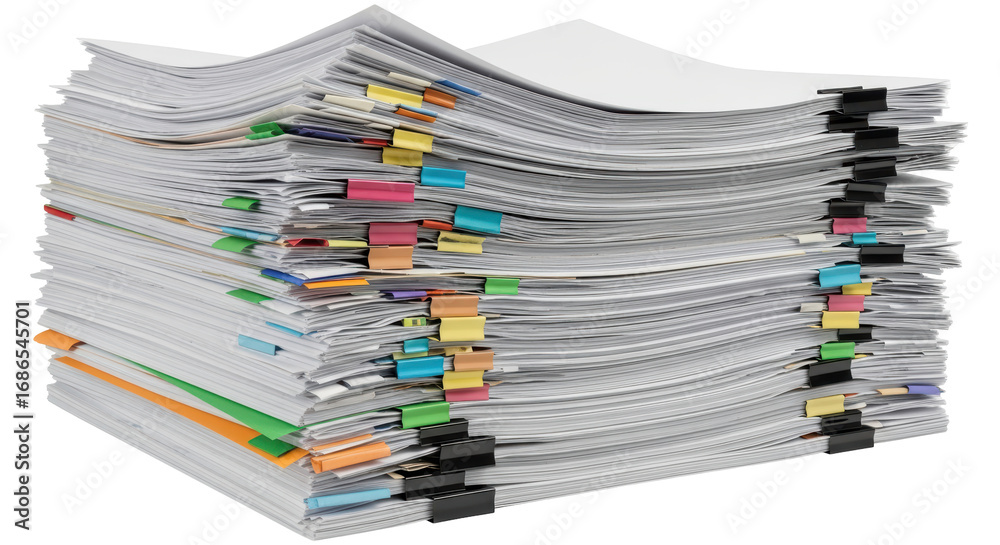 Fototapeta premium Isolated Stack of Documents