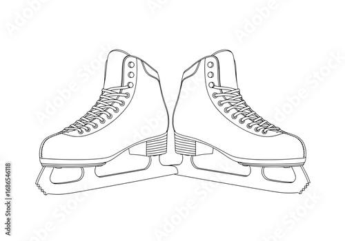 Elegant ice skates ready for winter fun, sports, and active lifestyle designs