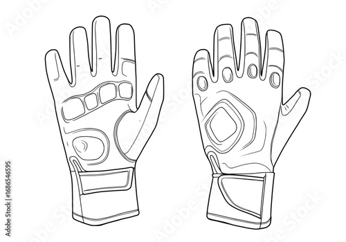 Protective racing gloves outline, showcasing speed, grip, and safety for motorsport enthusiasts