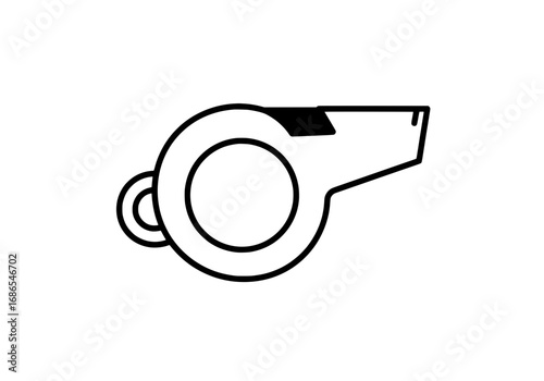 Referee whistle icon, perfect for sports, coaching, and team leadership concepts, simple design