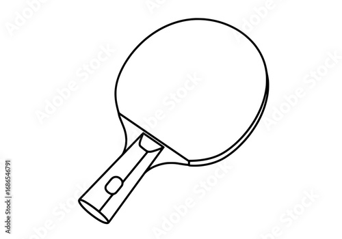 Ping pong paddle illustration ready for action, perfect for sports, leisure, and competitive games.