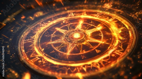 Wallpaper Mural Fiery Compass: A Glowing Symbol of Adventure Torontodigital.ca