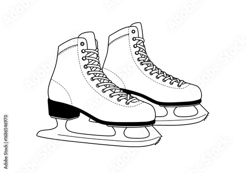 Stylish ice skates ready for winter fun and elegant figure skating performance