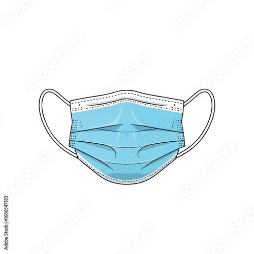 Blue Medical Face Mask for Protection Against Viruses.