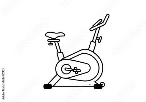 Modern exercise bike outline ideal for fitness, wellness, and home workout promotions