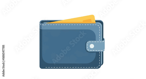 Blue Wallet with Money Inside.
