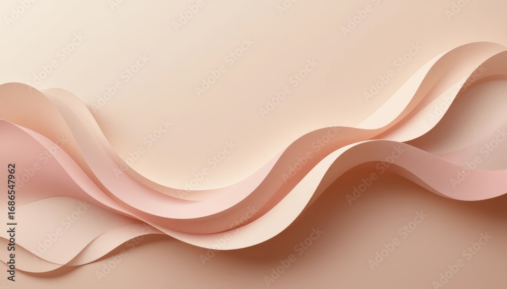 Obraz premium Abstract flowing paper waves create a modern and elegant background design