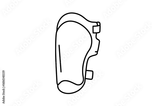 Modern minimalist outline of a protective horse riding sports boot or leg guard for equestrian safety