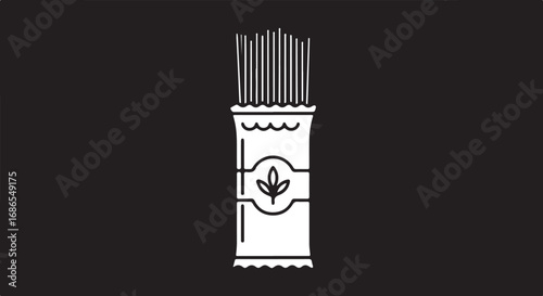  package of dry pasta  Illustration of a package of organic spaghetti isolated on