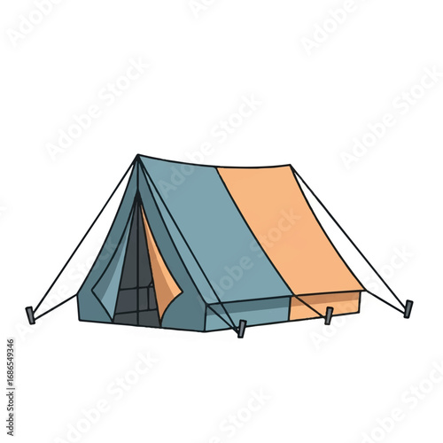 Camping Tent Illustration for Outdoor Adventures.