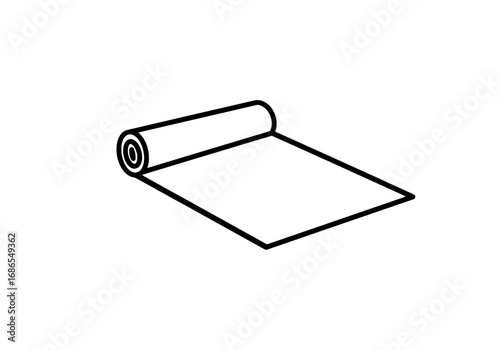 Rolled yoga mat icon perfect for fitness and wellness designs, with a modern minimalist style