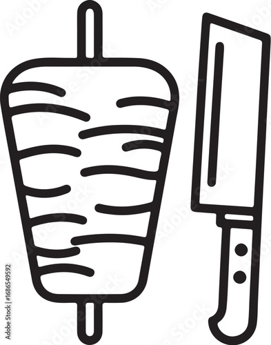 Vector art of doner kebab, a popular street food dish