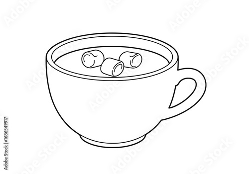 Delightful cup of hot chocolate with marshmallows, perfect for cozy winter moments and sweet treats