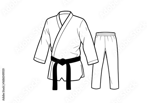 Authentic karate gi uniform: Empowering martial arts training and traditional discipline symbol