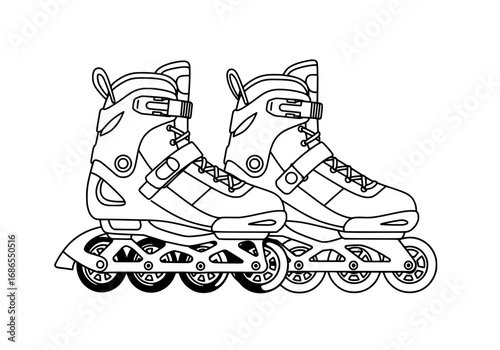 Dynamic roller skates illustration ready for action and adventure offering speed and fun for sport
