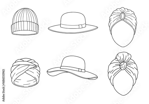 Charming hat collection features modern beanies, bonnets, and stylish sun hats for fashionable women