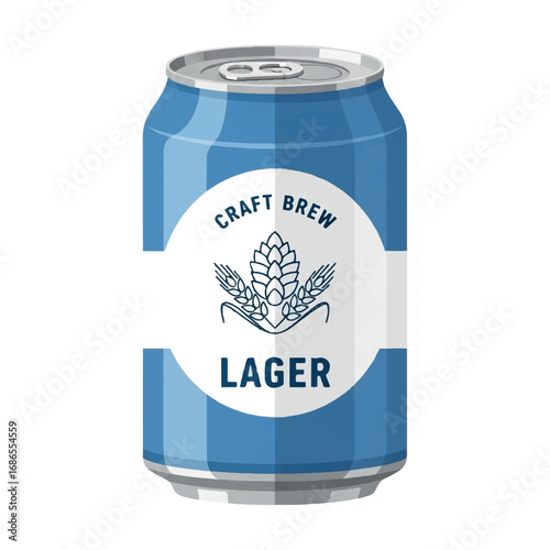 Craft Brew Lager Can Illustration.