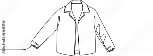 Elegant single line drawing of a classic blazer, symbolizing style and sophistication