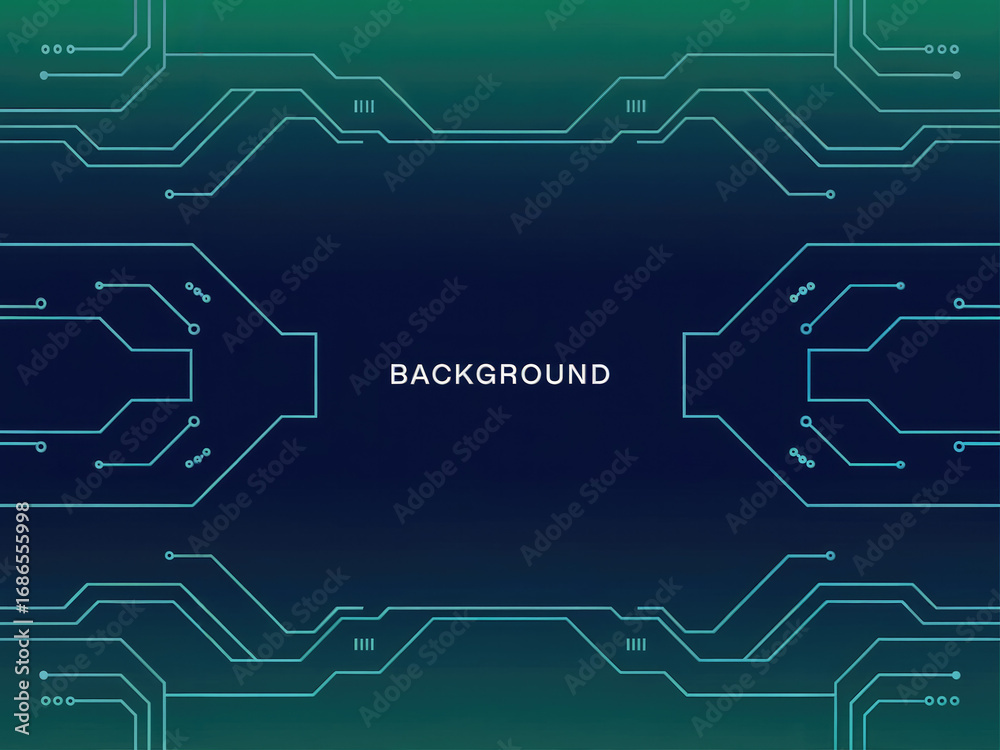 Obraz premium Futuristic circuit board background with glowing technology lines, abstract digital network pattern, cyber electronic motherboard design for innovation and hi-tech projects