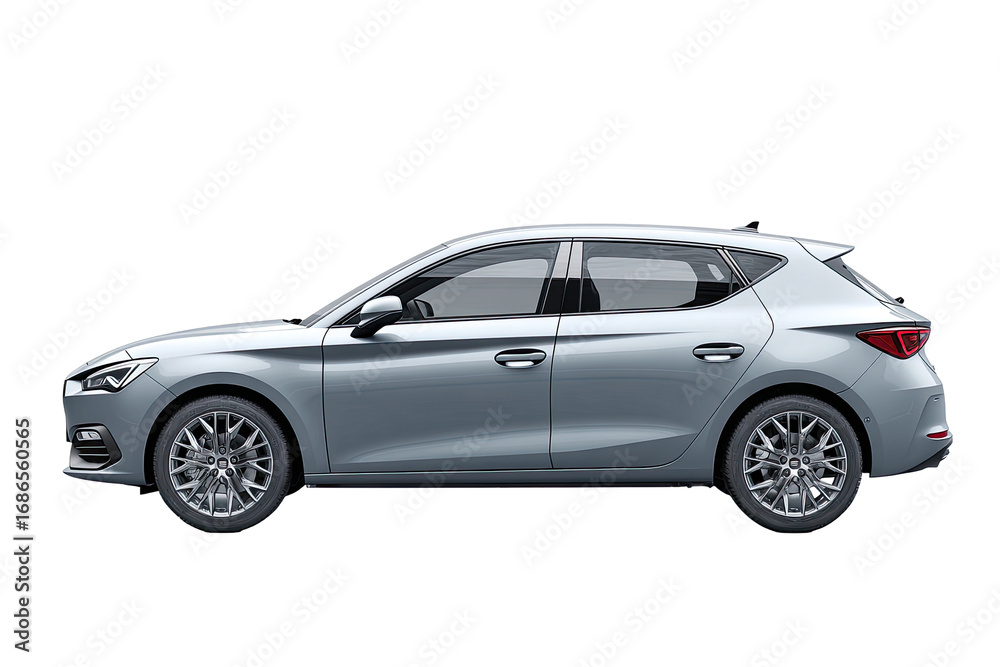 Obraz premium Light gray hatchback car profile