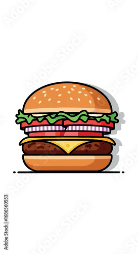 Delicious Classic Cheeseburger with Fresh Toppings.