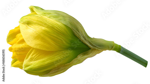 HD realistic daffodil flower bud isolated on white png