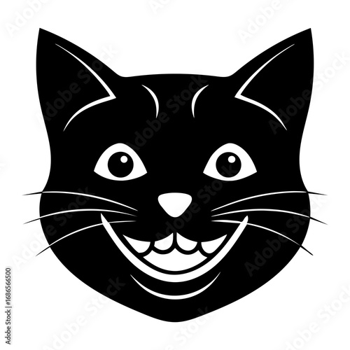 smiling cat face vector 