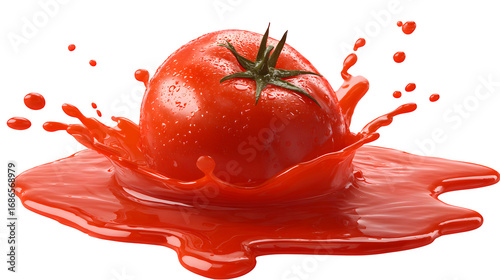 HD realistic tomato ketchup blot isolated on white png