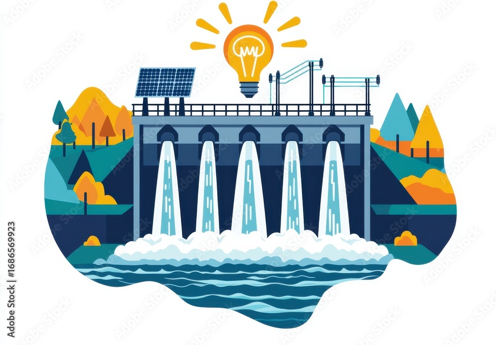custom made wallpaper toronto digitalHydroelectric dam generating energy with eco-friendly and sustainable technology