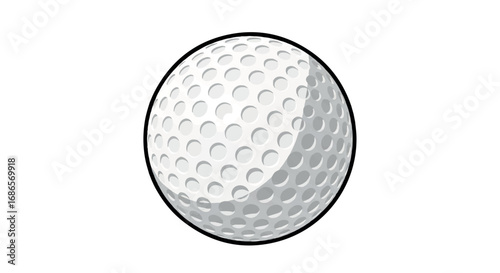 Golf Ball Isolated White Background.