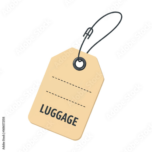 Luggage Tag Illustration for Travel and Identification.