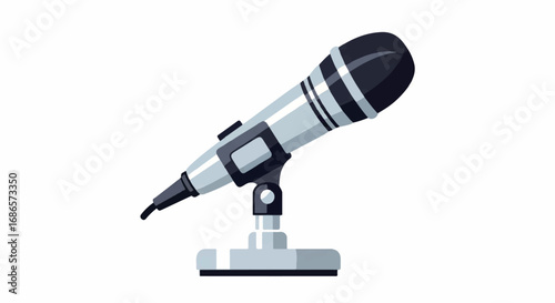 Microphone on Stand for Recording and Performance.