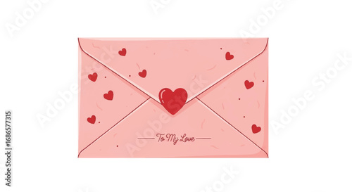 Pink Love Letter with Red Heart Seal.