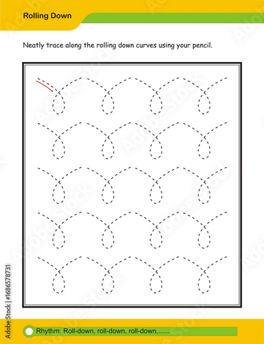 Prewriting skills, line practice sheet for kindergarten, Handwriting practice for kids. Fine motor skills. Line tracing worksheet. Activity page for kids. Tracing worksheet for preschool.