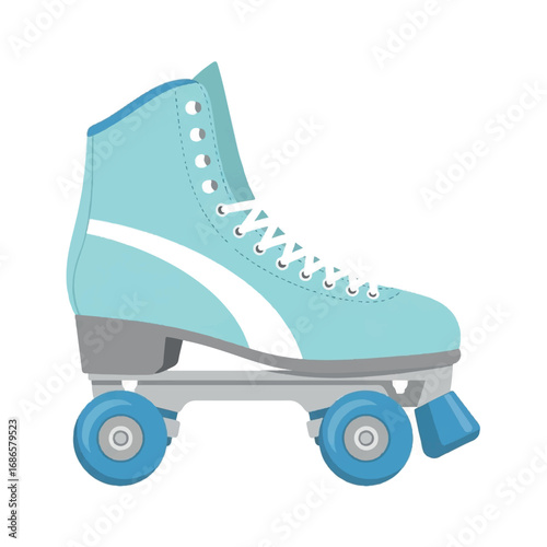 Retro Roller Skate Isolated on White Background.